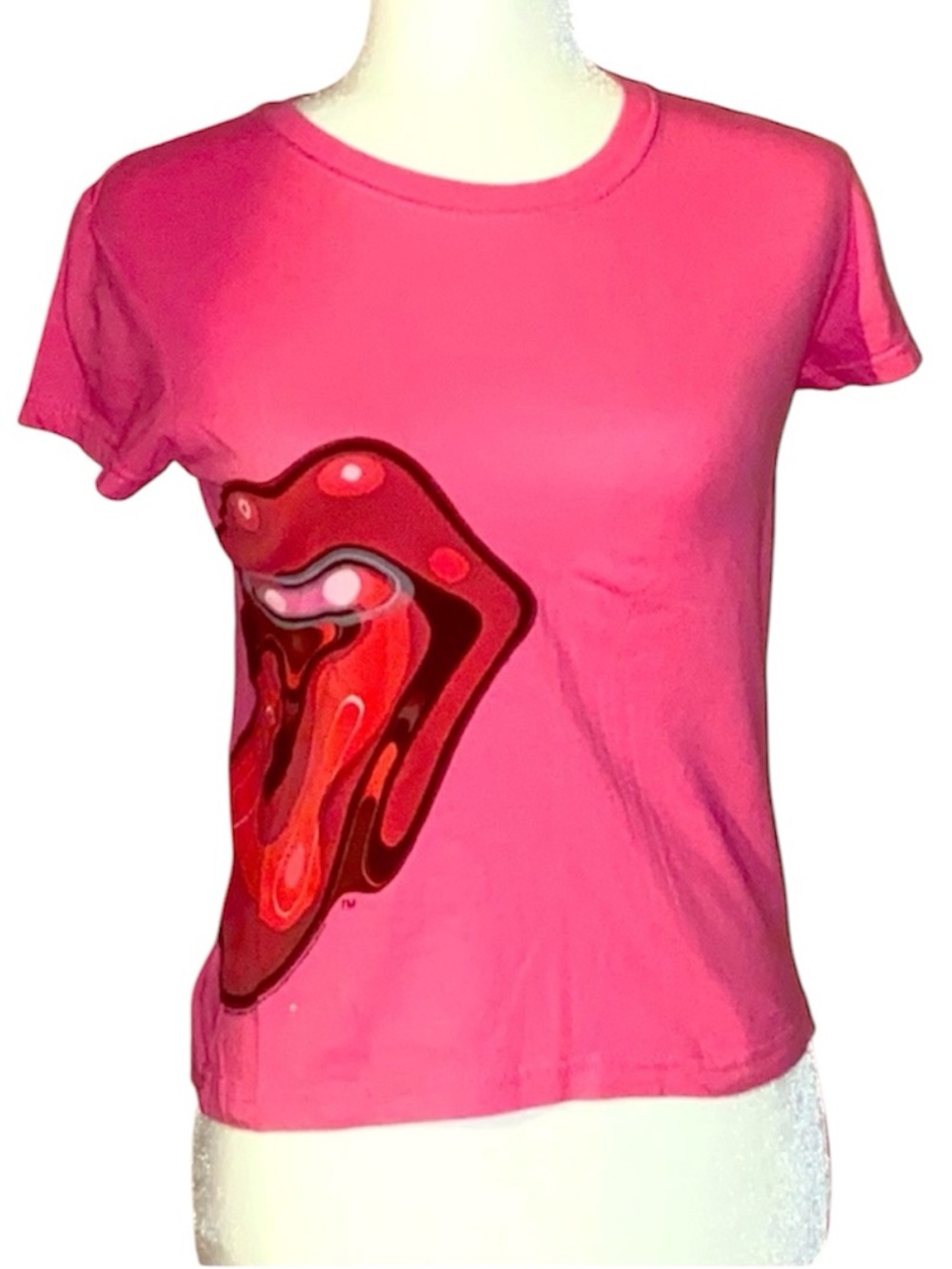 Vintage 2006 Rolling Stones Hot Pink Cropped Shirt
